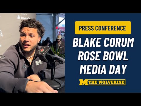 Michigan Football RB Blake Corum Speaks At Rose Bowl Media Day